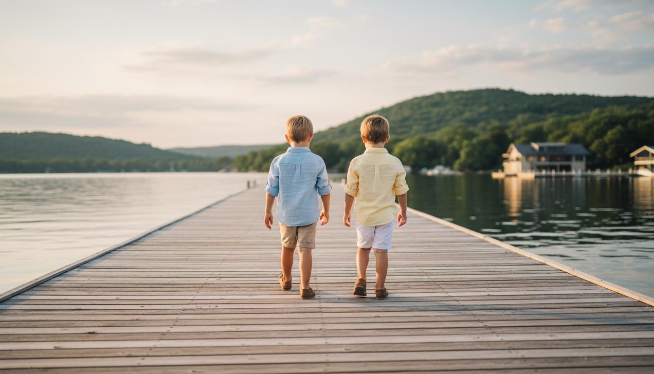 A boy dressed in ParkerJoe heirloom clothing