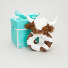 Load image into Gallery viewer, Jomanda Soft Toys &amp; Accessories - Texas Longhorn Highland Brown Cow Baby Plush Rattle 10cm
