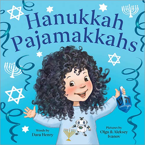 Hanukkah Pajamakkahs picture book by Sourcebooks, featuring a child in festive pajamas during holiday celebration