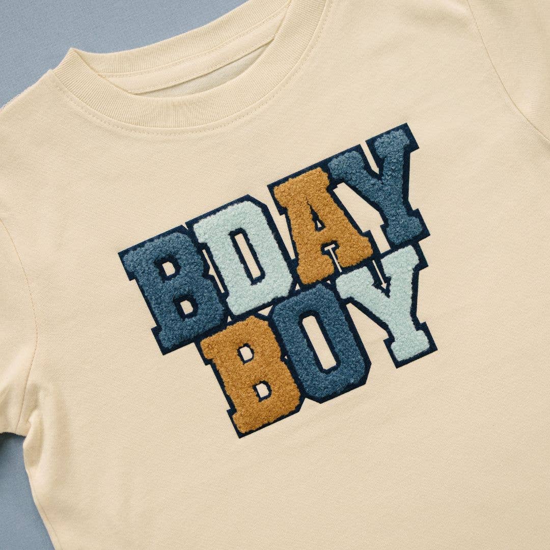 Birthday Boy Patch T-Shirt - Natural