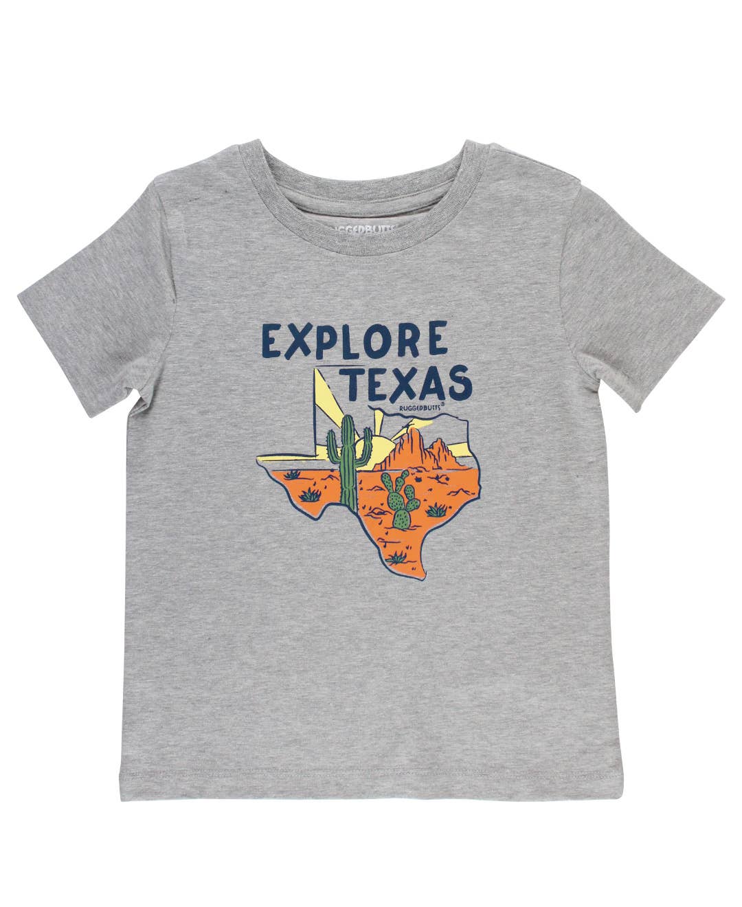 RuggedButts heather gray short sleeve graphic tee in soft cotton knit