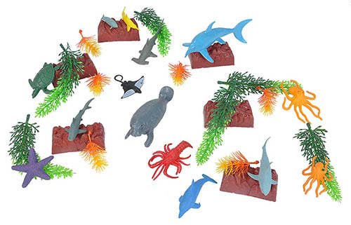 Bucket Ocean toy figure set by Wild Republic in portable bucket format