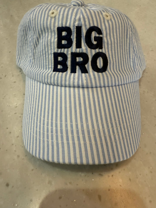 Hat-Light Blue Pinstripe-Bits & Bows