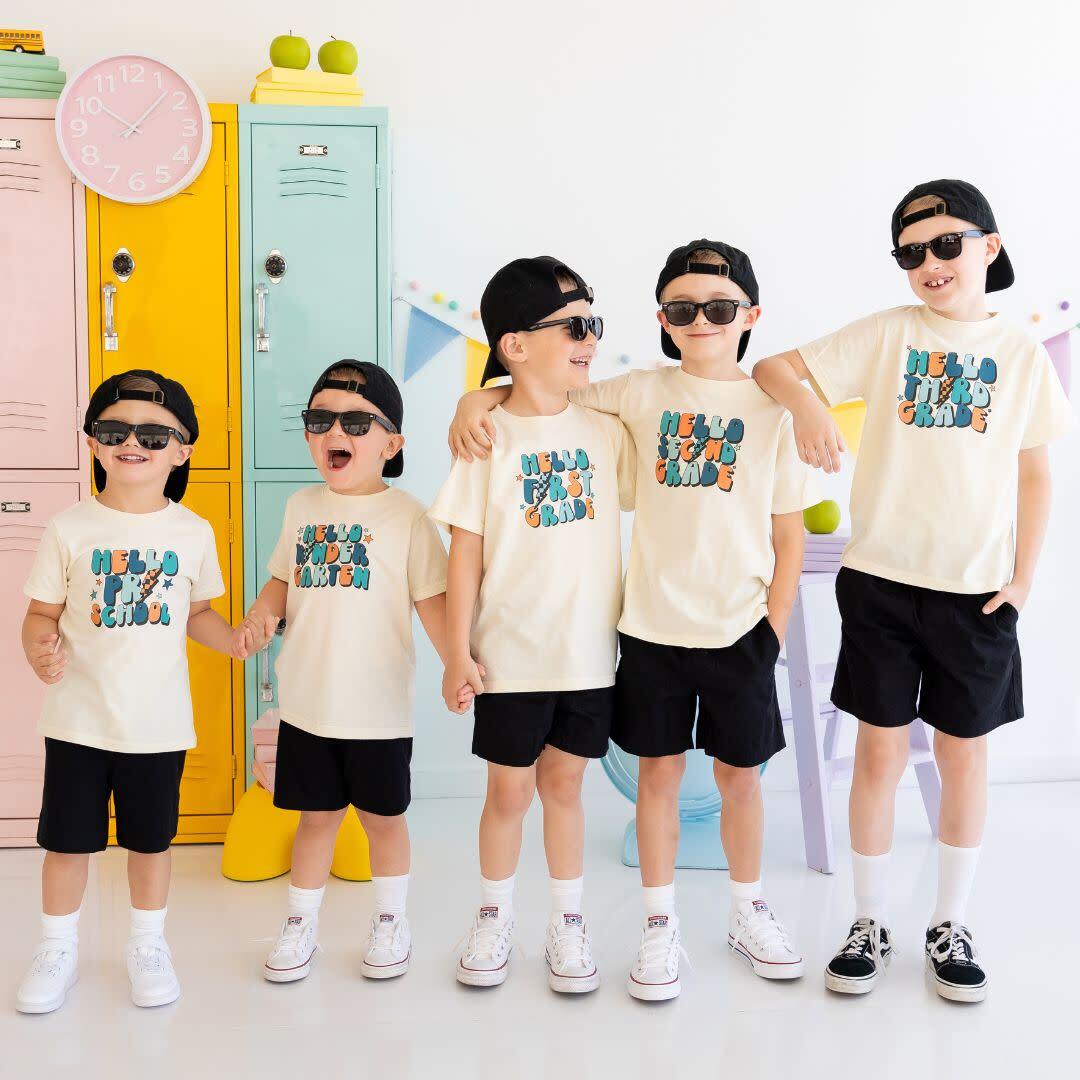 Hello Second Grade! SS T-shirt, Natural-Sweet Wink