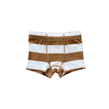 Baby Sprouts boxer-stripes in toffee, neutral striped pattern