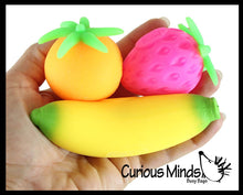 Load image into Gallery viewer, Curious Minds Toys -Nee Doh Fruit Basket Soft Fluff- Filled Squeeze Stress Toys
