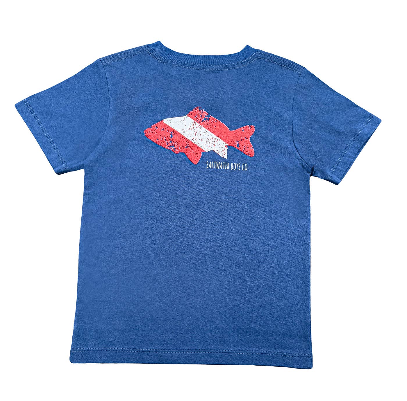 Boys navy dive flag graphic pocket tee, 100% Peruvian cotton by Saltwater Boys