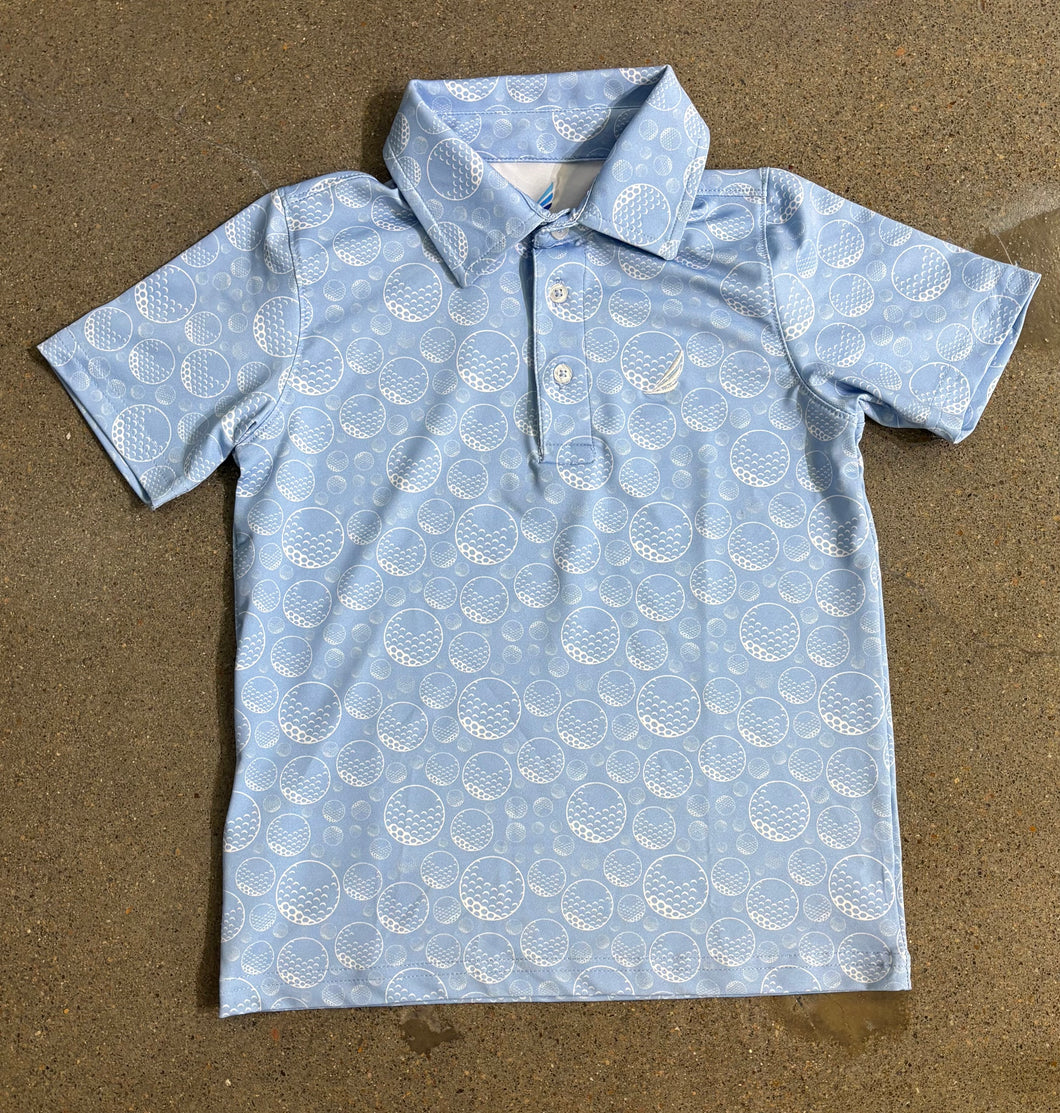 Miles SS Performance Polo-Blue Golf Balls