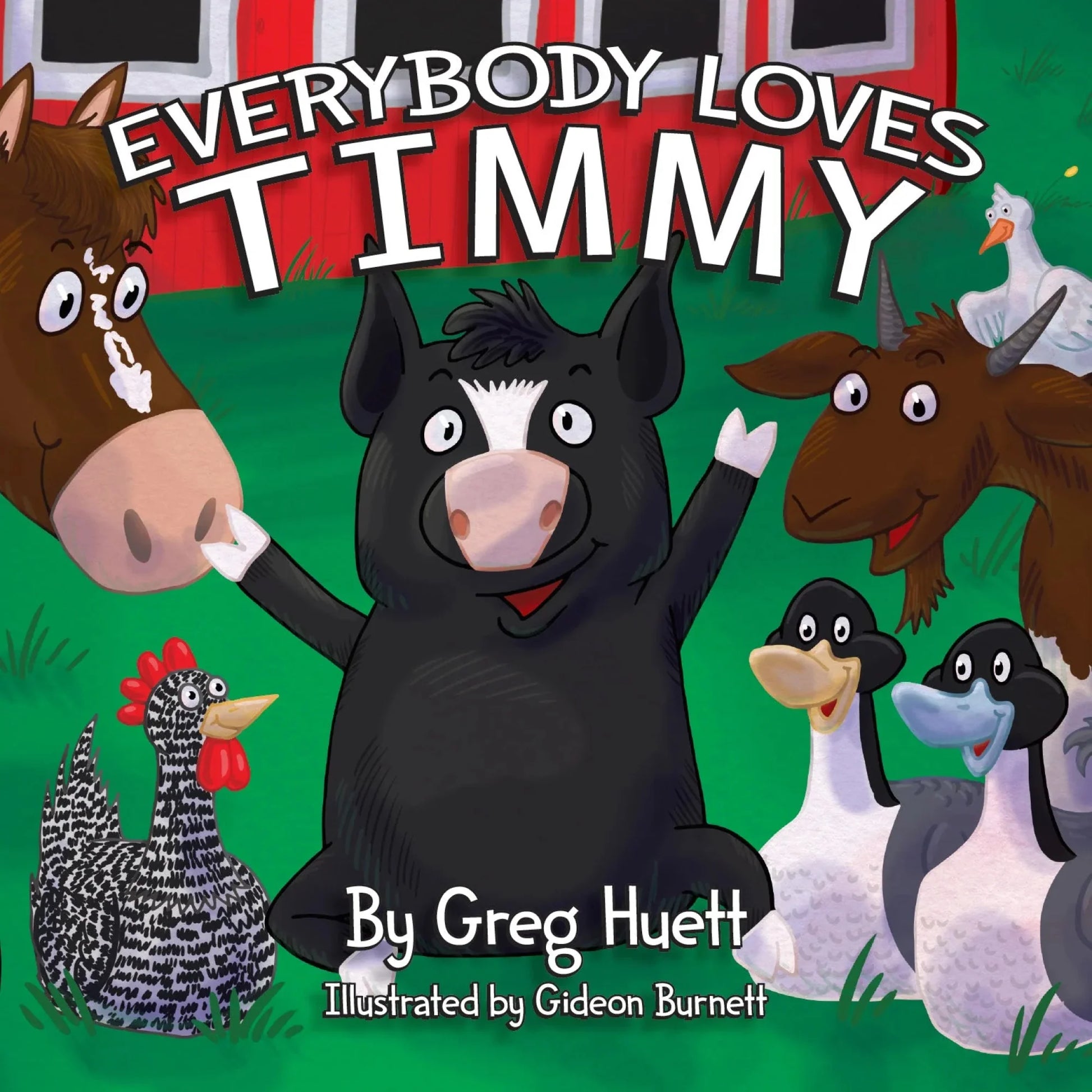 Everybody Loves Timmy picture book cover by Sourcebooks, featuring farm animal characters
