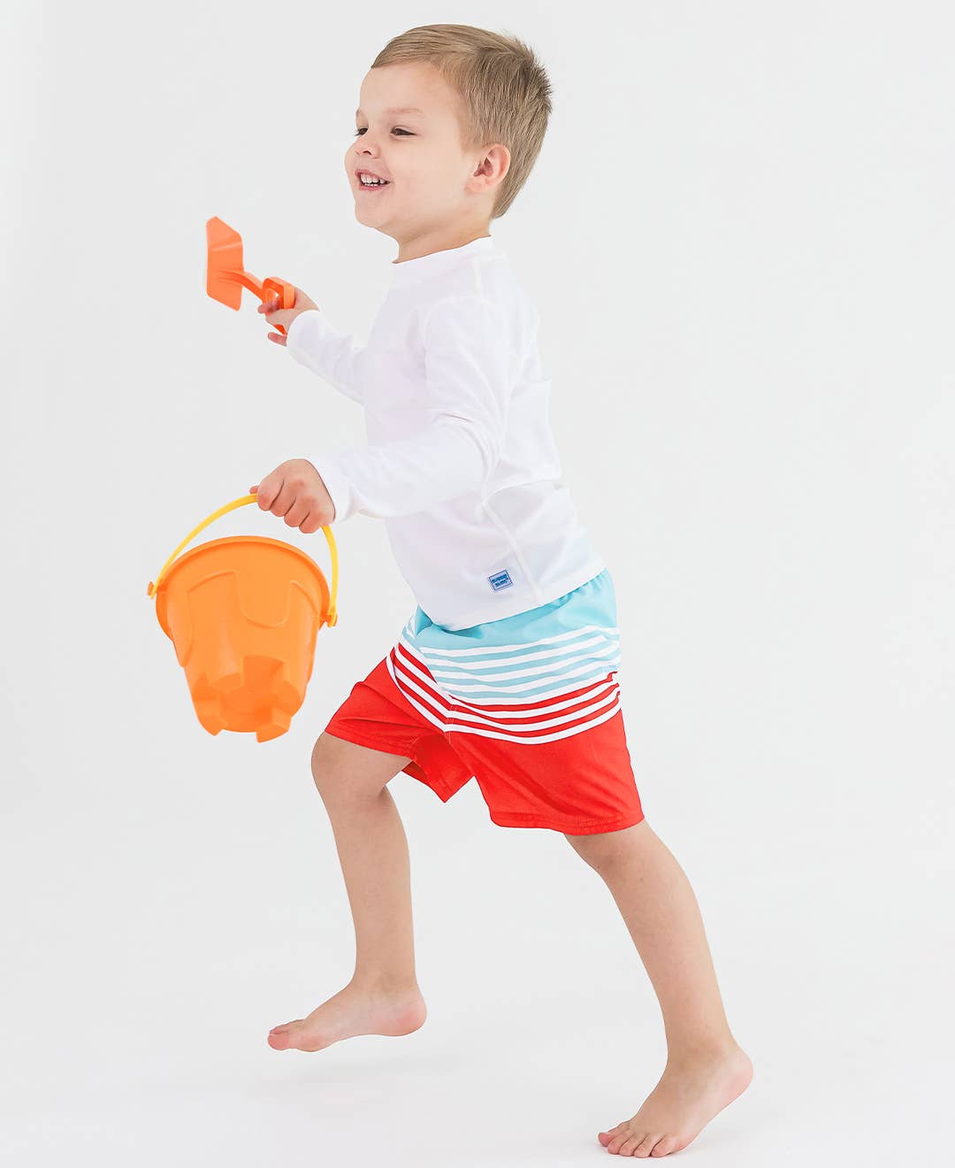 RuggedButts - Boys White Long Sleeve Rash Guard: White