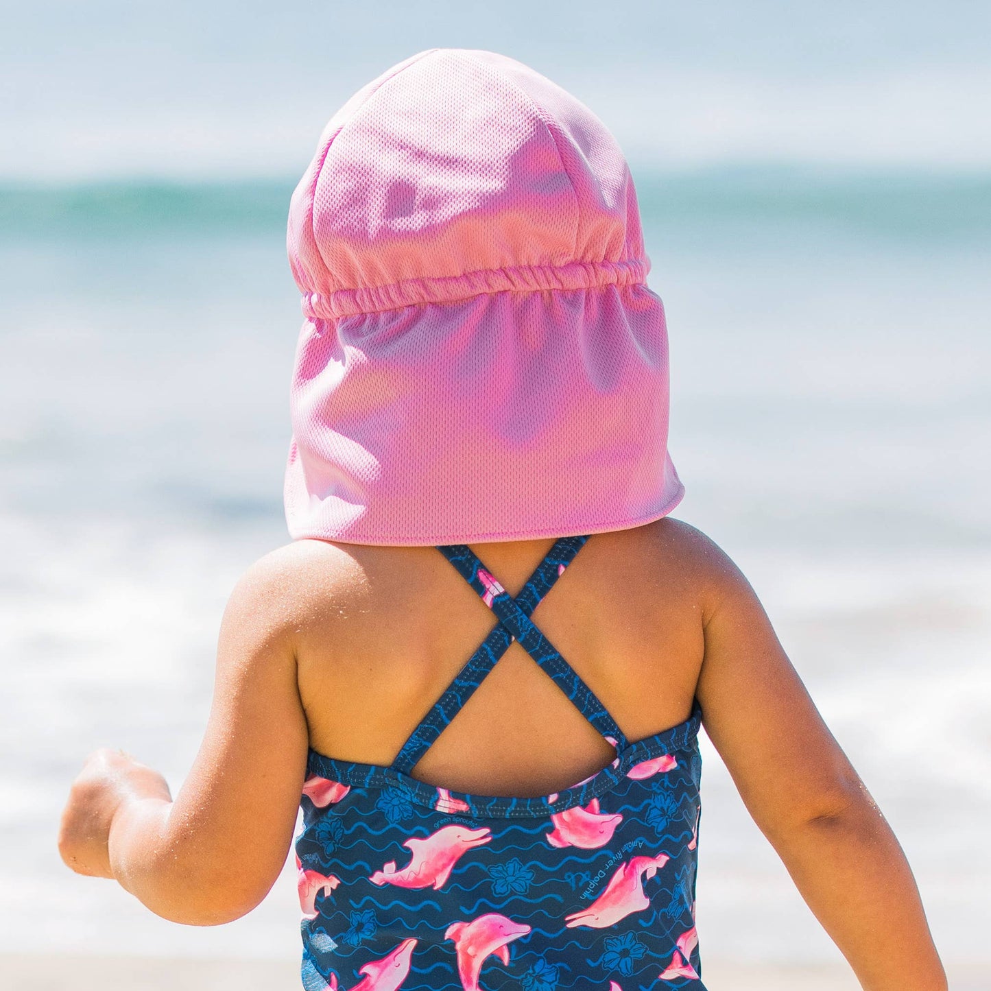 UPF 50+ Breathable Eco Flap Hat-Navy