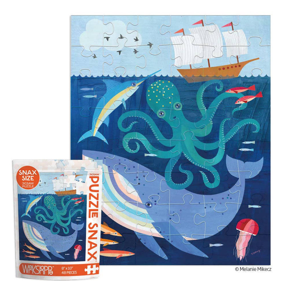 Werkshoppe Deep Sea Adventure 48-piece puzzle featuring underwater imagery