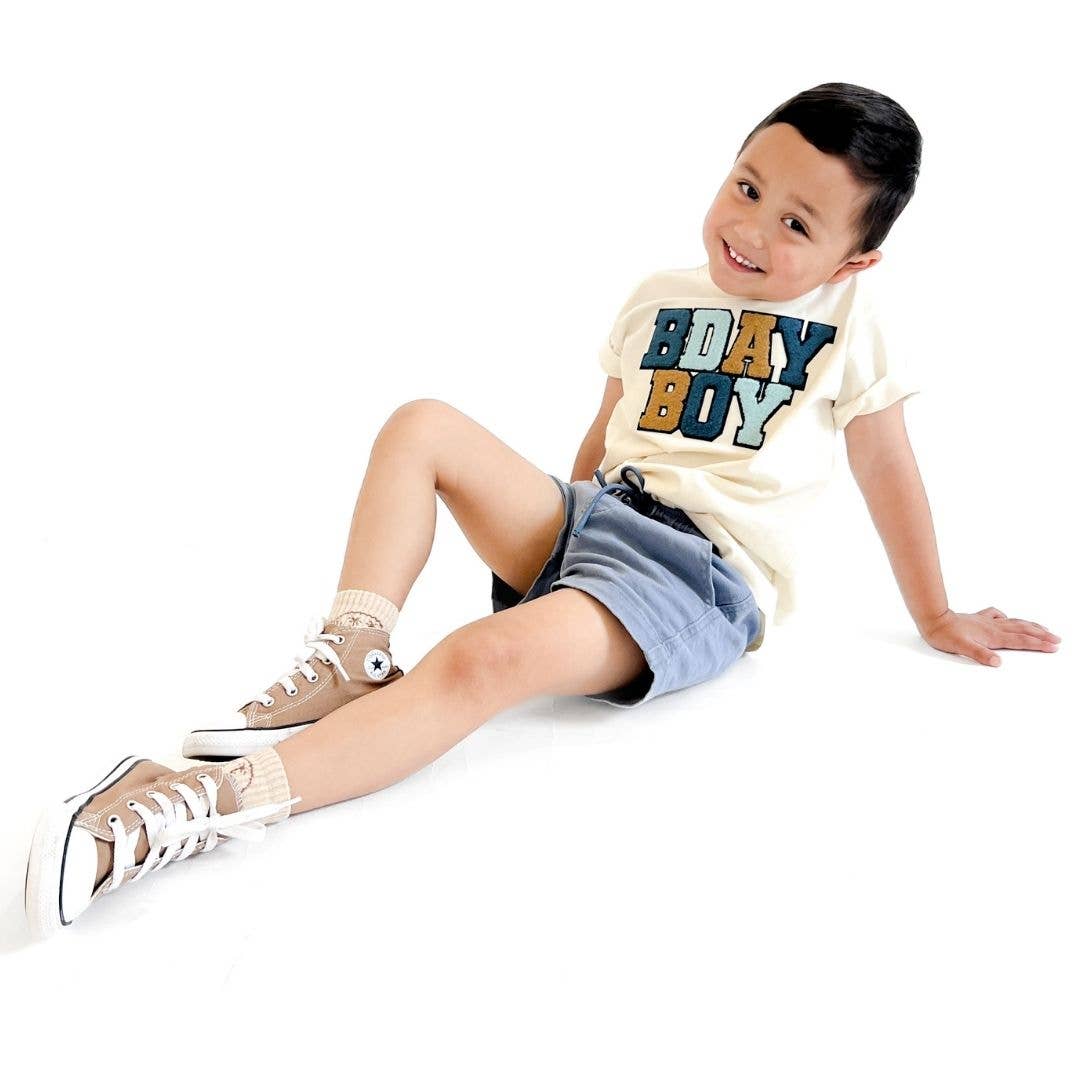 Birthday Boy Patch T-Shirt - Natural