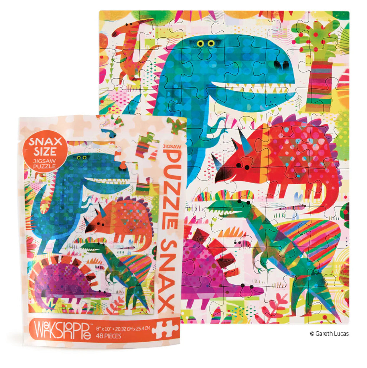 Werkshoppe Dinosaur Day 48-piece puzzle with refined prehistoric theme