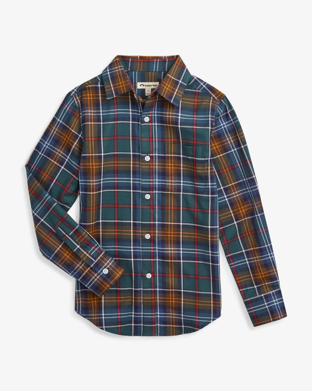 Standard Button Down Shirt in Lakeside Plaid by Appaman, 100% cotton with crisp collar