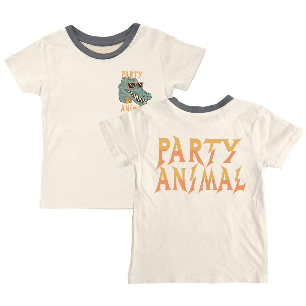 LV Party Animal Tee in natural by Tiny Whales—refined, heirloom-quality basics