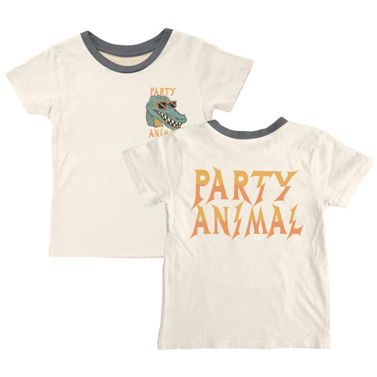 LV Party Animal Tee in natural by Tiny Whales—refined, heirloom-quality basics
