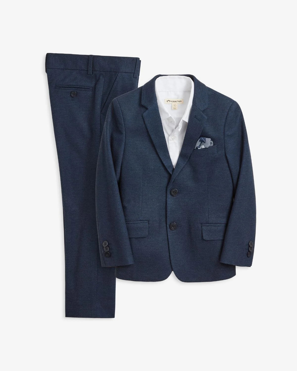 Appaman Stretchy Mod Suit in Navy Diamonds, two-piece navy suit with diamond pattern