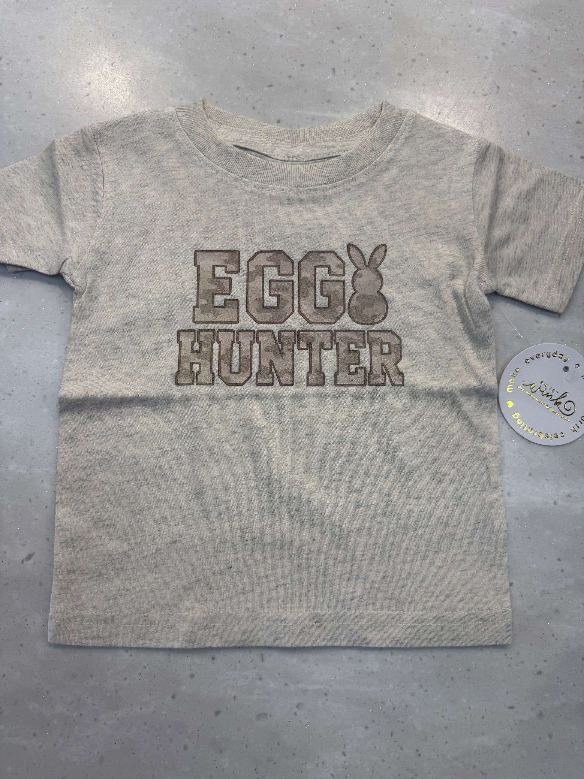 Sweet Wink Egg Hunter Camo Easter short-sleeve t-shirt in natural heather