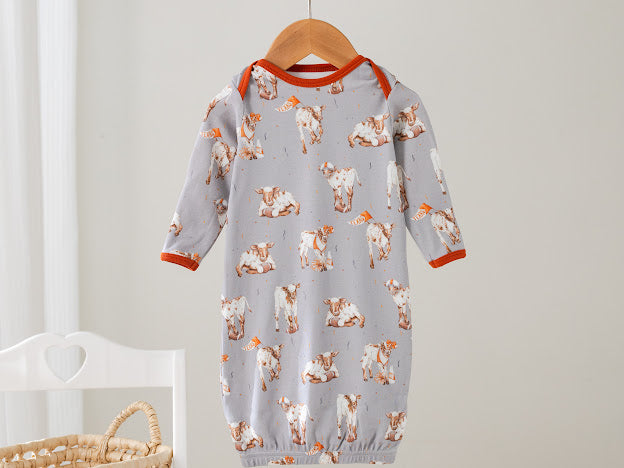 Longhorn Organic Cotton, LS, Pajamas - Gray