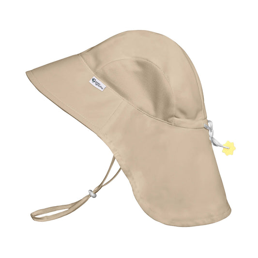 Green Sprouts Adventure Sun Protection Hat with full brim, neck coverage, and adjustable back toggles—UPF 50+