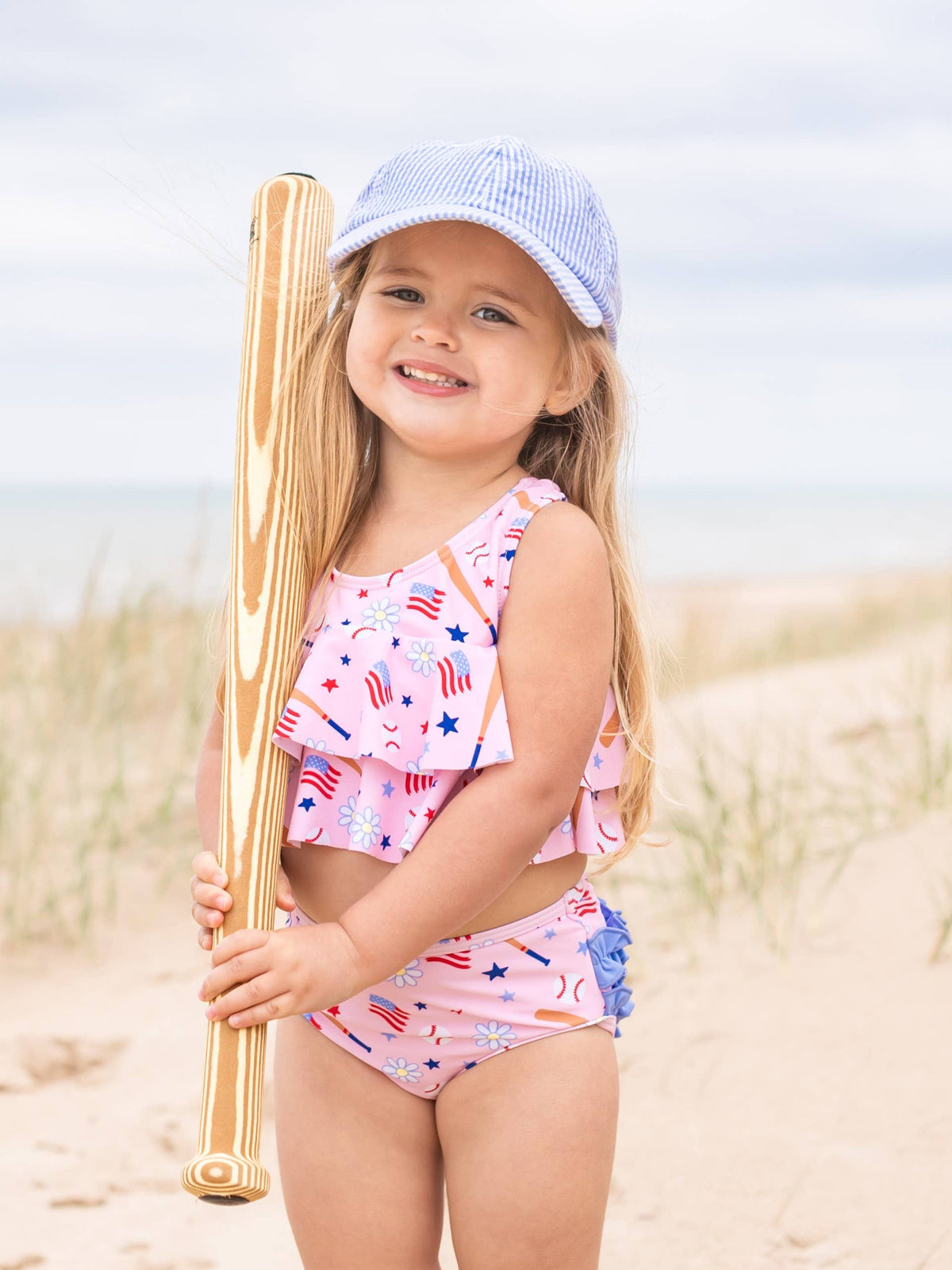 RuggedButts - Kids Classic Blue Seersucker Baseball Hat
