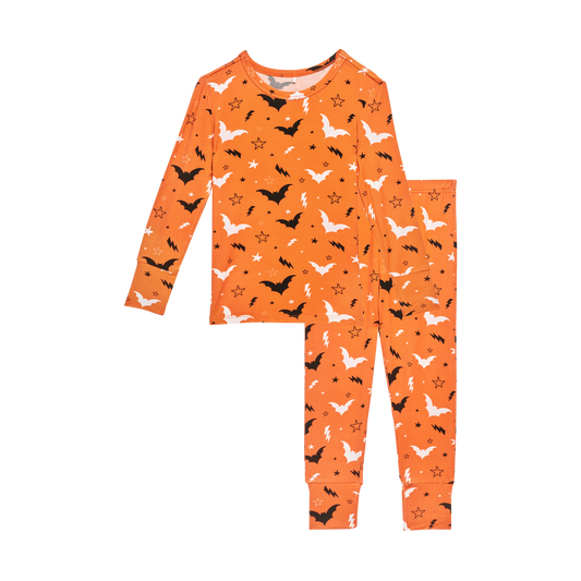 Hendrix 2pc Pajama set-orange bats