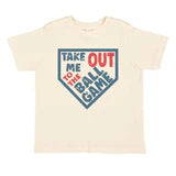 Sweet Wink short sleeve t-shirt in natural with Take Me Out To The Ball Game design