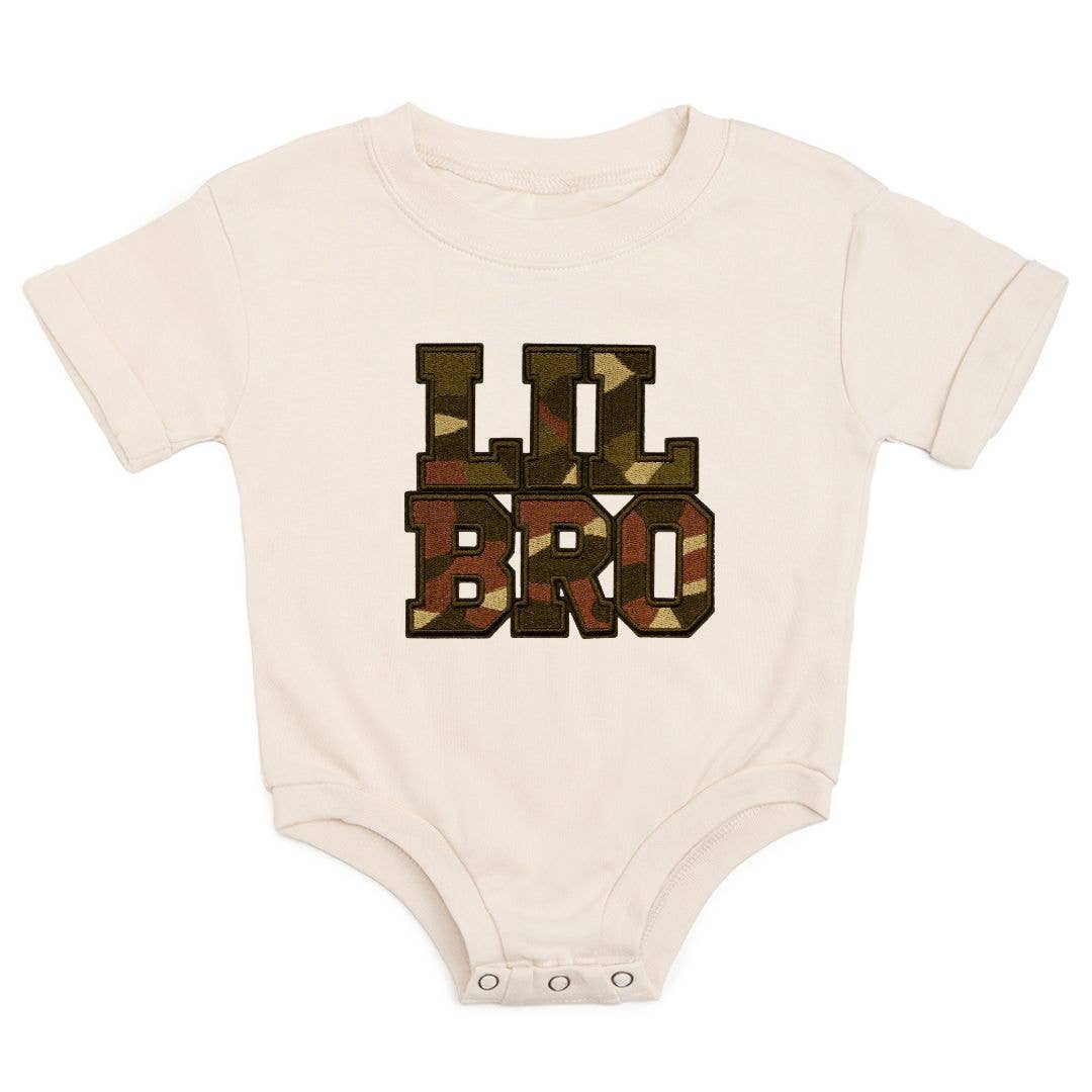 Lil Bro Camo Patch Short Sleeve Romper
