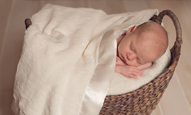 Satin Trim Baby Blanket: Solid Blue