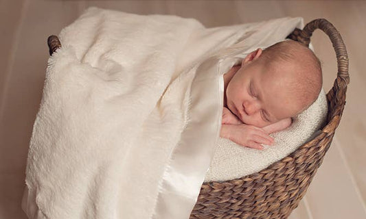 Satin Trim Baby Blanket: Solid Blue
