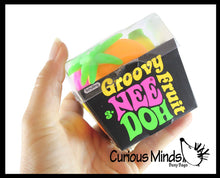 Load image into Gallery viewer, Curious Minds Toys -Nee Doh Fruit Basket Soft Fluff- Filled Squeeze Stress Toys
