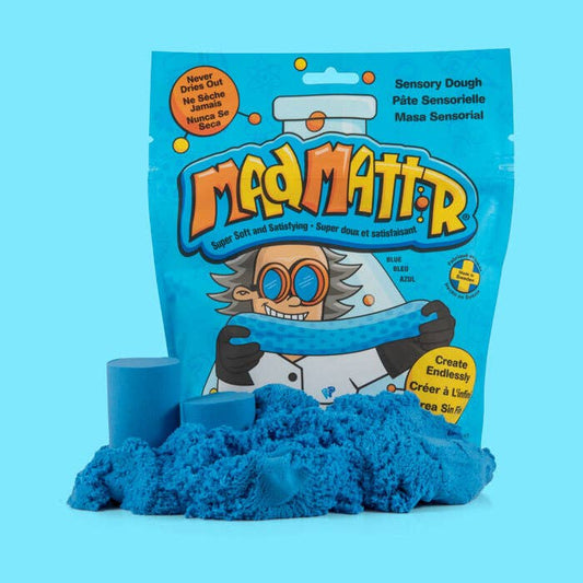 Quantum Pack 10oz Blue sensory dough by Mad Mattr for creative tactile play