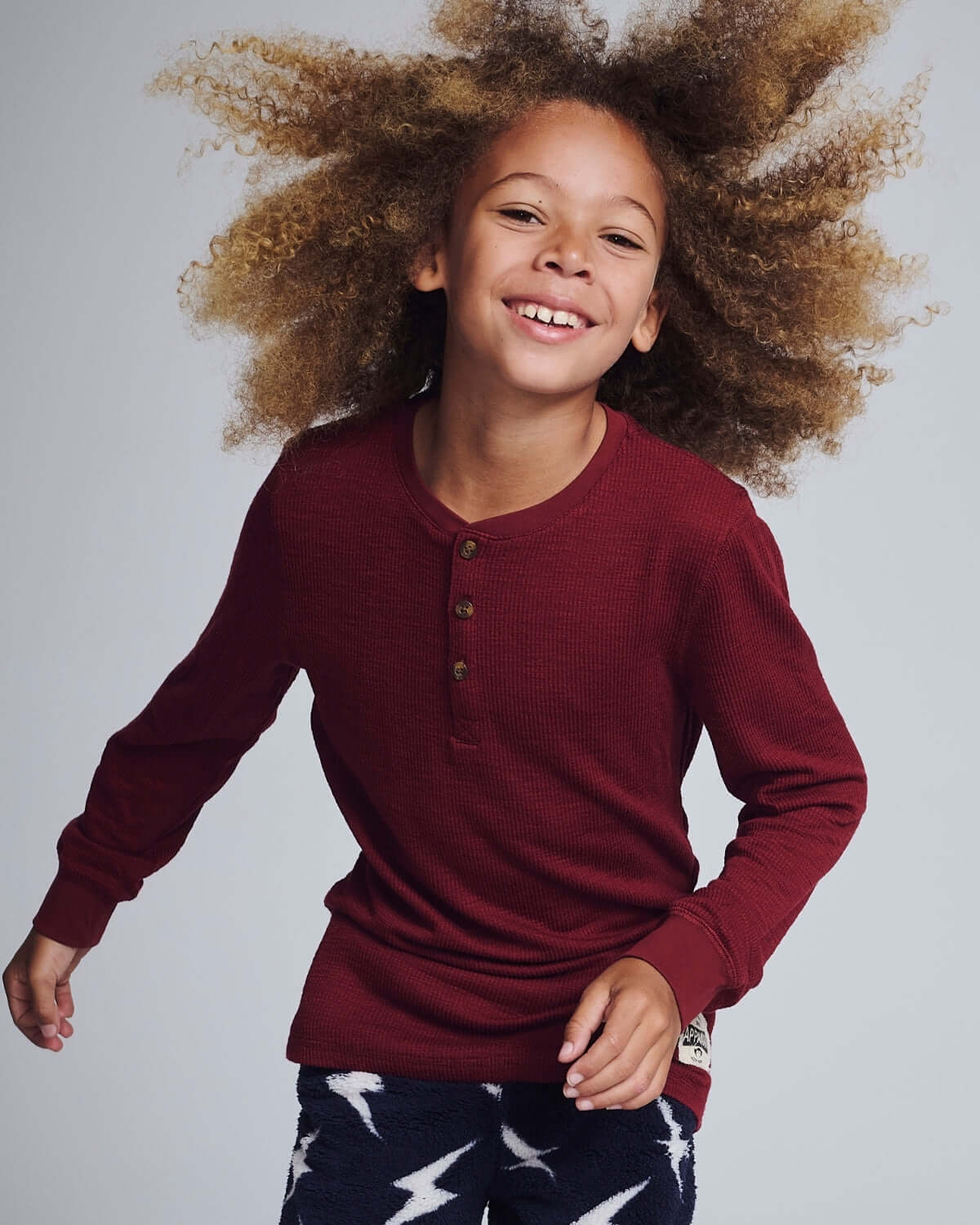 Craftsman Thermal Henley, Dark Cherry