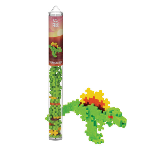 Plus-Plus Spinosaurus Tube with 70+ colorful interlocking building pieces and reusable container
