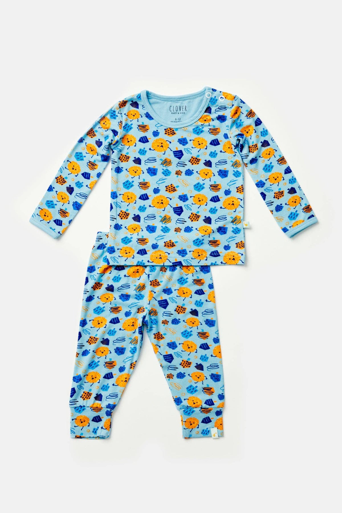 Long Sleeve Pajama Set - Hanukkah Dreidels