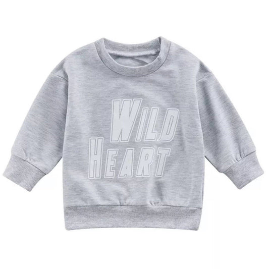 Tiny Wild Heart Pullover - Heather Grey