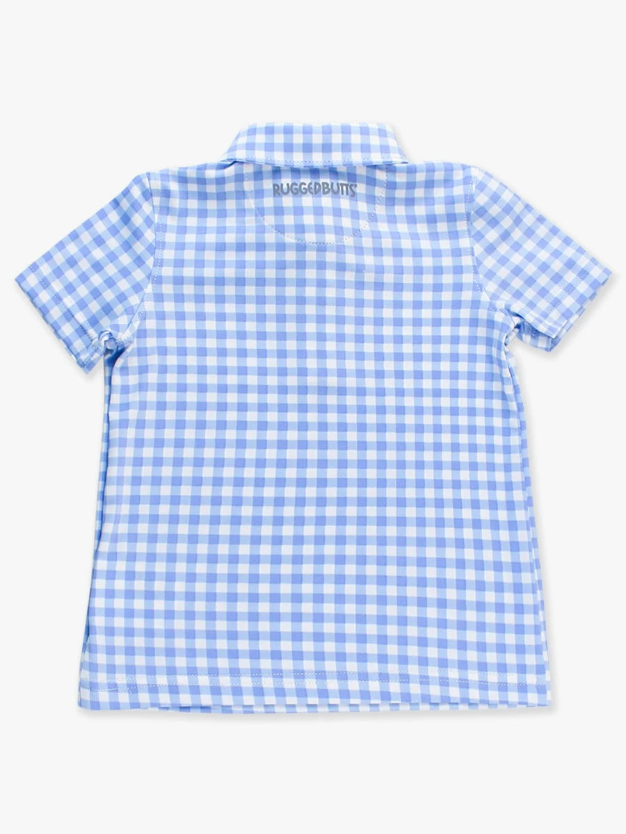 Rugged Butts Performance Polo - Periwinkle Blue Gingham