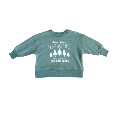 Baby Sprouts, Boxy Sweatshirt-Farm Fresh Christmas Trees