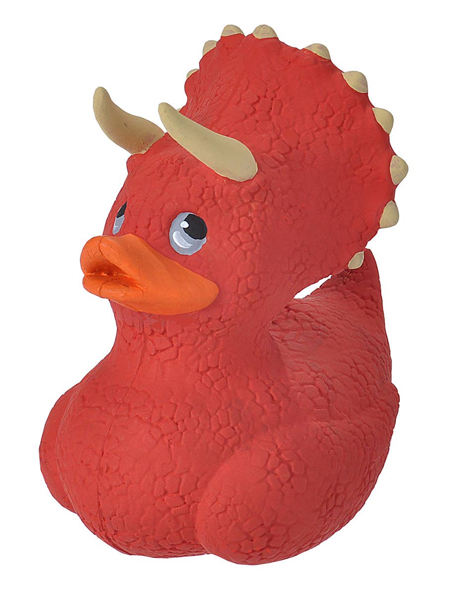 Rubber Duck Triceratops 4-inch bath toy, tan with sculptural details, by Wild Republic