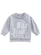 Load image into Gallery viewer, Tiny Trendsetter Inc. - Tiny Wild Heart Pullover - Heather Grey: 12-18 Months
