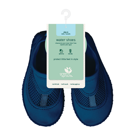 Navy Green Sprouts water shoes with flexible mesh and non-slip soles