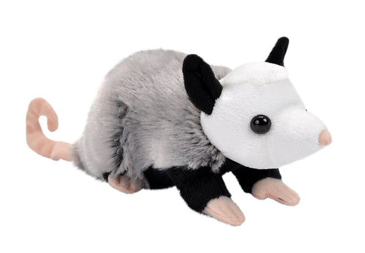 Pocketkins Eco Opossum plush toy by Wild Republic, five inches
