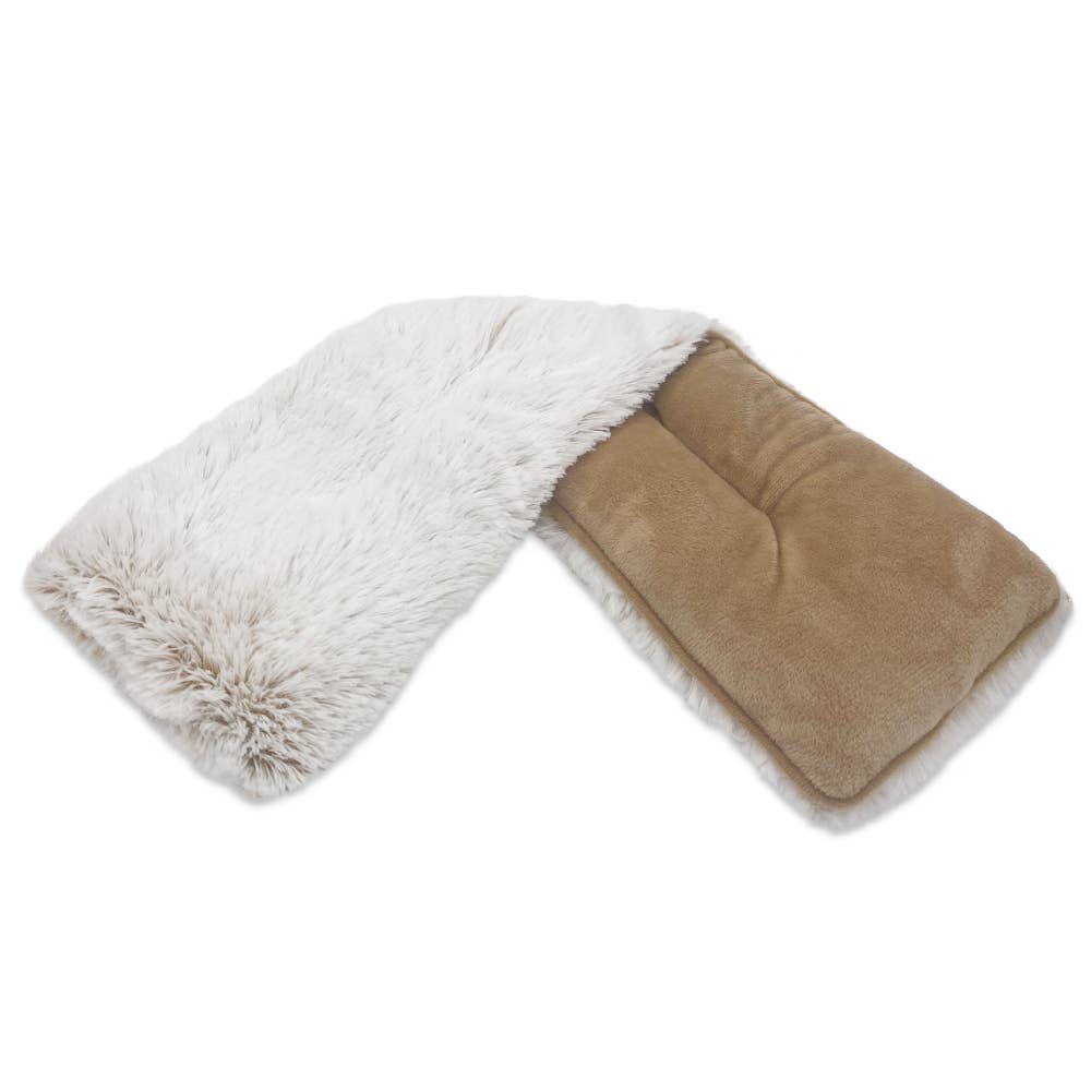 Warmies Marshmallow Neck Wrap in brown, 19 inches, microwavable scented neck wrap