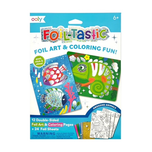 Foil-tastic by Ooly: foil art and coloring activity kit with double-sided pages and decorative foil sheets