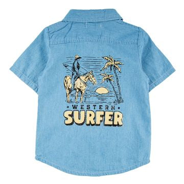 Jerry SS Button Up in point-collar style by Miki Miette, 100% cotton short-sleeve shirt