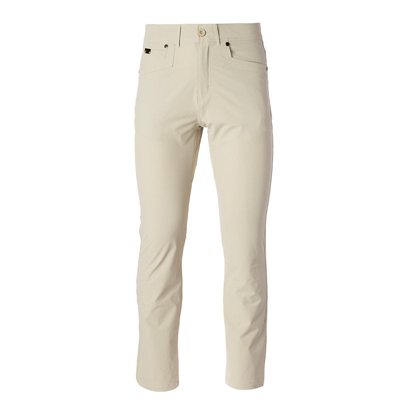 Roost Pants in khaki with reinforced pockets and straight leg silhouette