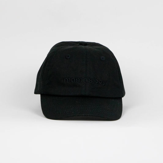 Mama's Boy Embroidery Dad Cap - Black: Infant and Toddler