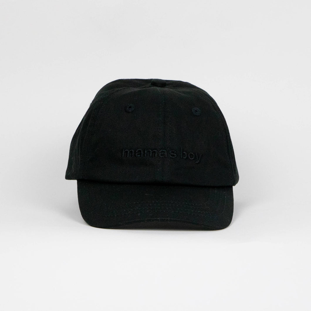 LĒ·LĀ·LŌ - Mama's Boy Embroidery Dad Cap - Black: Infant and Toddler