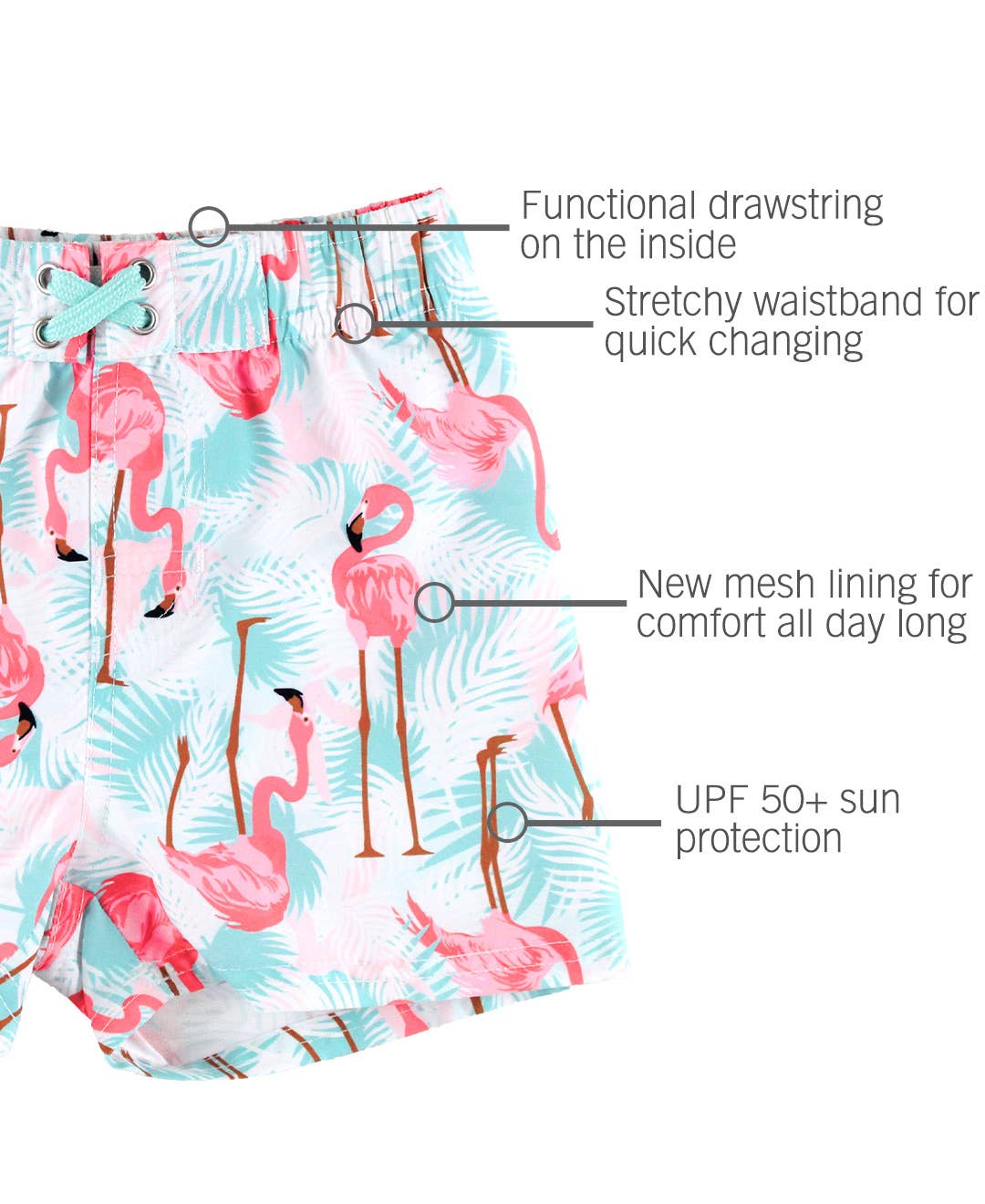 RuggedButts - Flamingo Swim Trunks